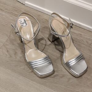 New!SERGIO CIMADAMORE Designer Women’s Silver Leather Sandals 37
